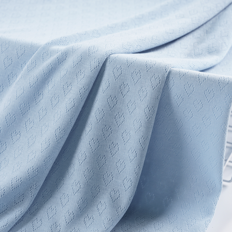 JY1293 Ткань в рубчик жаккардового плетения в форме сердца из полиэстера и спандекса, эластичный трикотаж для детской одежды для дома, ткань для женских маечек