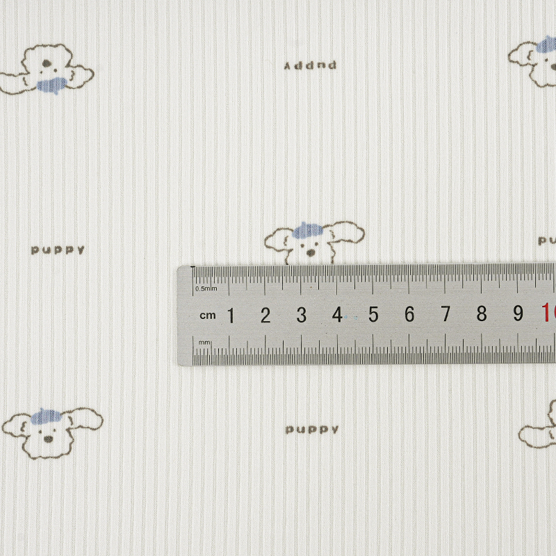 JY8055 Эластичная ребристая трикотажная ткань из полиэстера плотностью 220 г с принтом, мультяшный рисунок, для домашнего белья, базовый слой, артикул