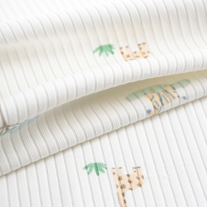 JY80618062 Эластичная трикотажная ткань с мультяшным принтом из хлопка и спандекса с добавлением аммония, идеально подходит для осенних и зимних детских комбинезонов и домашней одежды