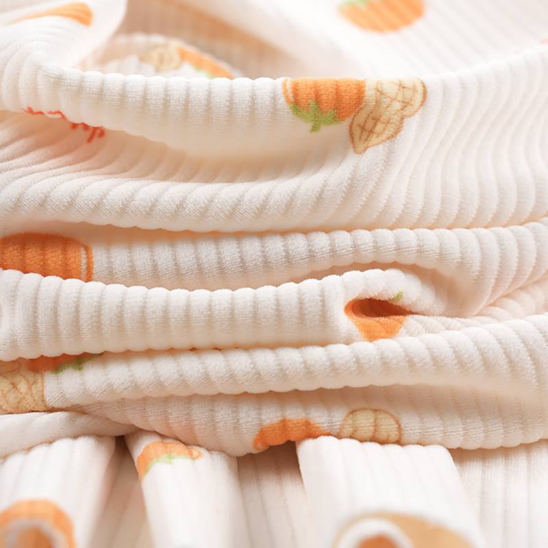 SR8141 Эластичная полосатая бархатная ткань с трикотажным плетением из полиэстера и спандекса, ткань для домашней одежды/пижамы с мультяшным принтом (осенне-зимний вариант)