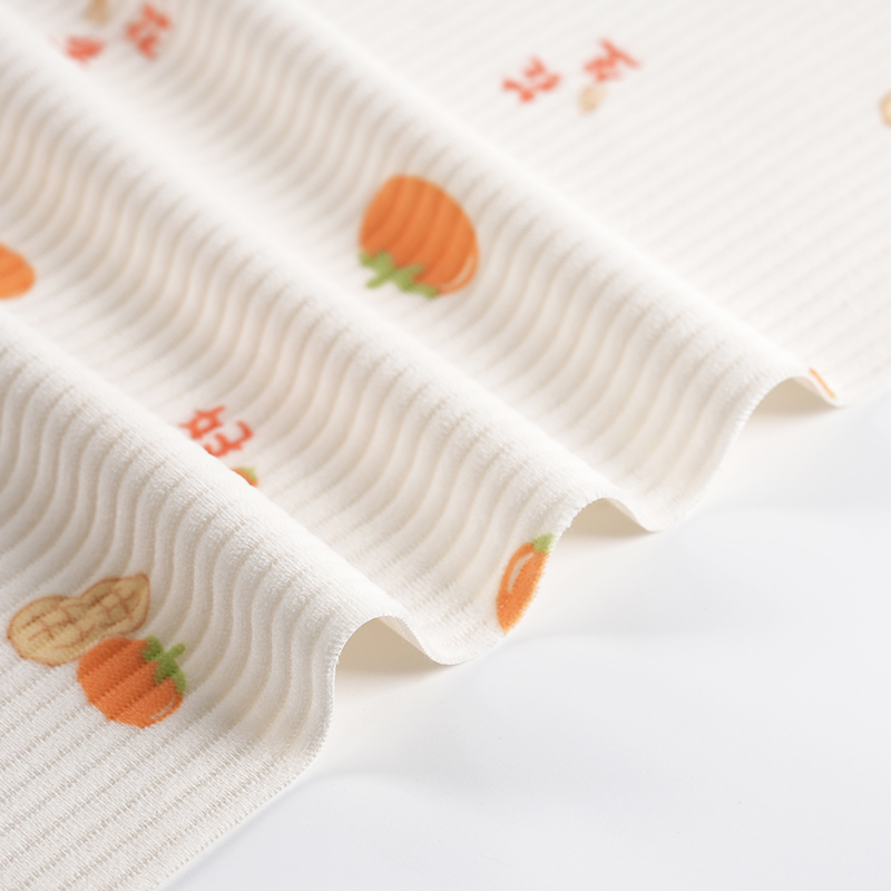 SR8141 Эластичная полосатая бархатная ткань с трикотажным плетением из полиэстера и спандекса, ткань для домашней одежды/пижамы с мультяшным принтом (осенне-зимний вариант)