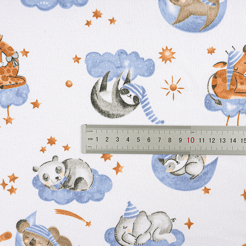 SR8143 Фланель с мультяшным принтом, тканый флис, ткань для домашней одежды, пижам, спальных мешков и одеял на осень и зиму