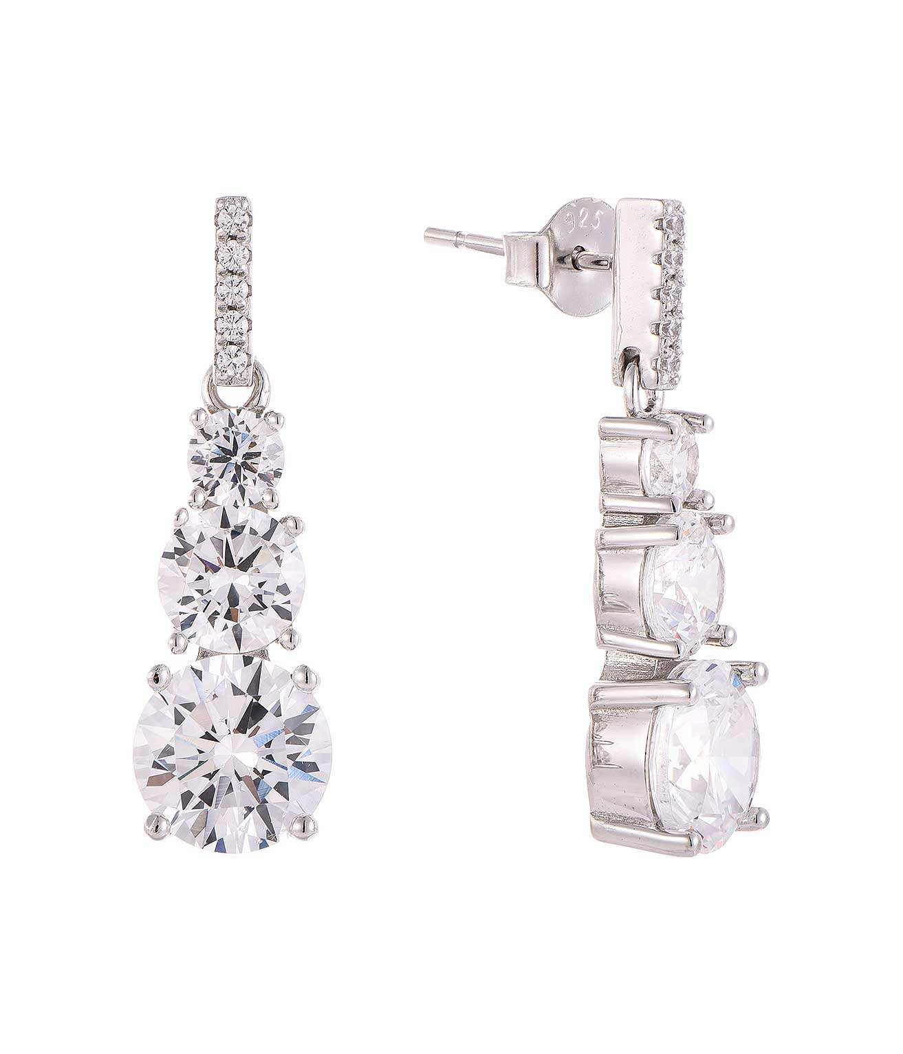 Обычай OEM женщин циркония драгоценные камни ювелирные изделия роскошь 925 стерлинговых серебряных жеребец уронить серьги