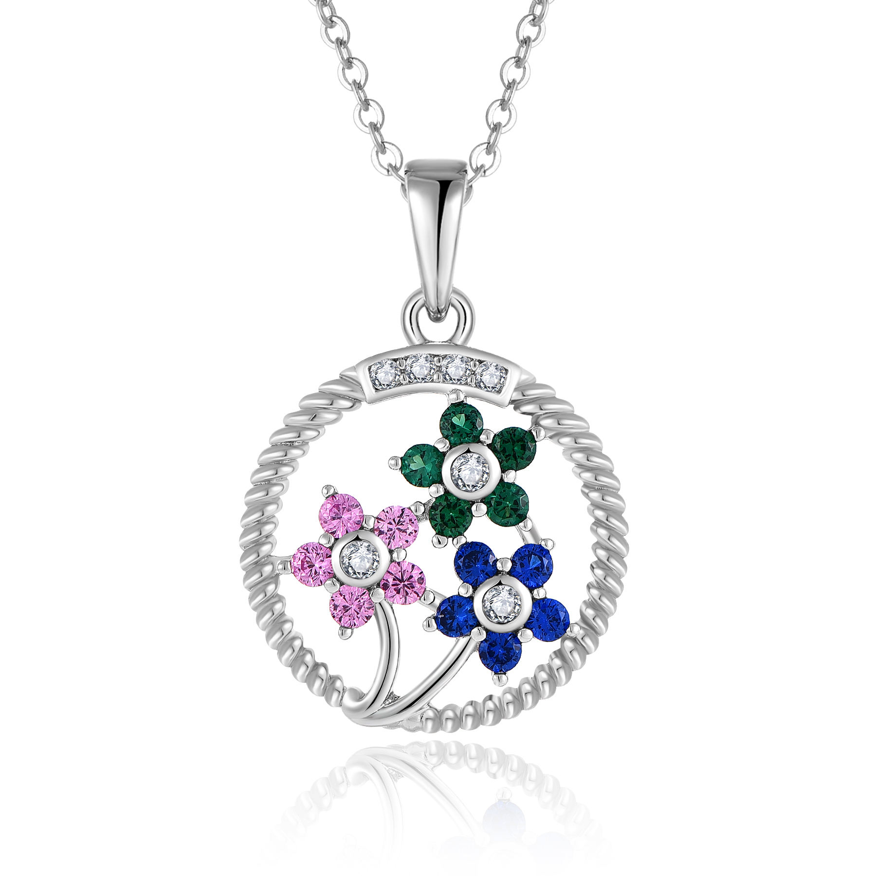 ENDLESS Сдела на заказ OEM 925 стерлинговых серебряных цветов ювелирные украшения Многоцветный циркон цветок ожерелья для женщин