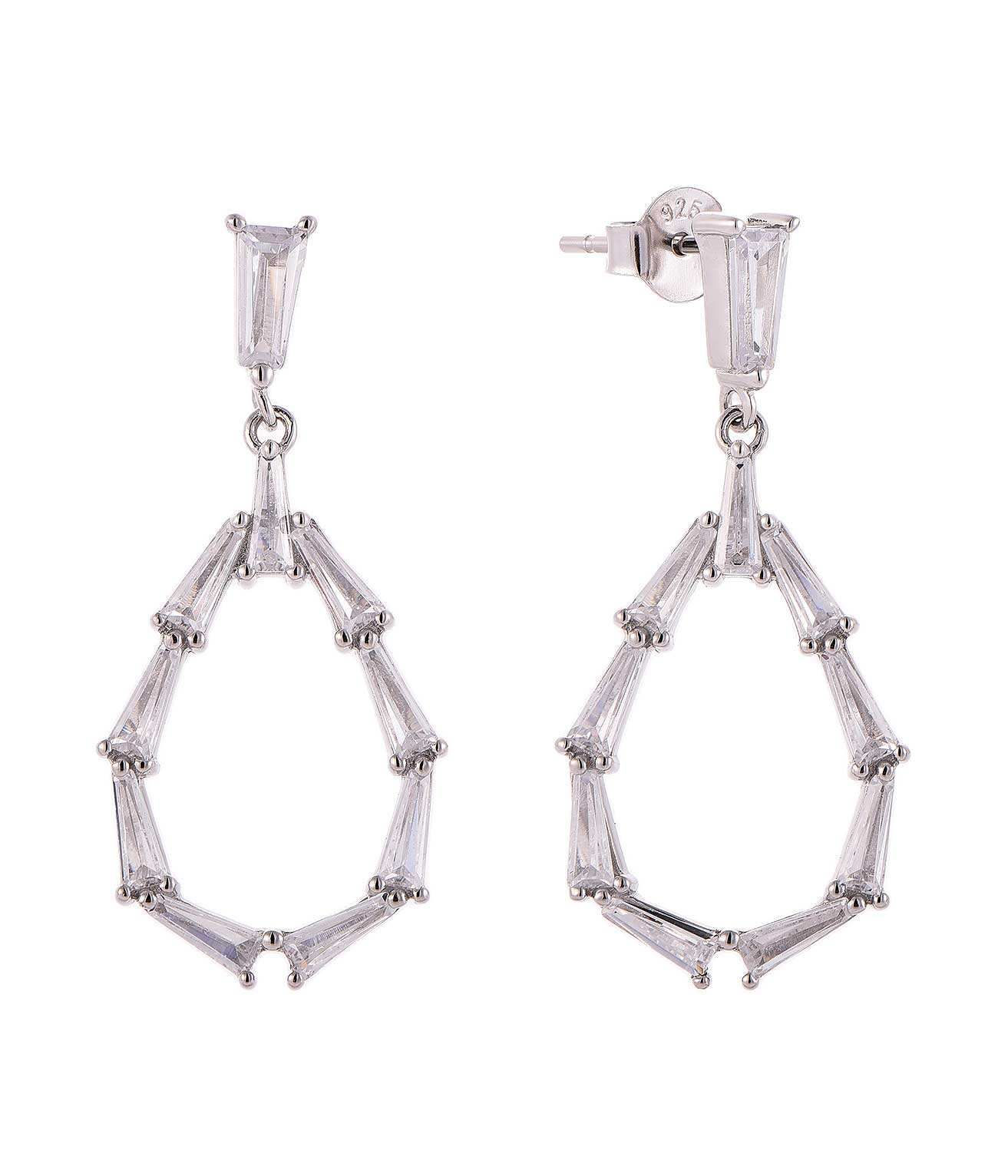 Обычай OEM женщин циркония драгоценные камни ювелирные изделия роскошь 925 стерлинговых серебряных жеребец уронить серьги