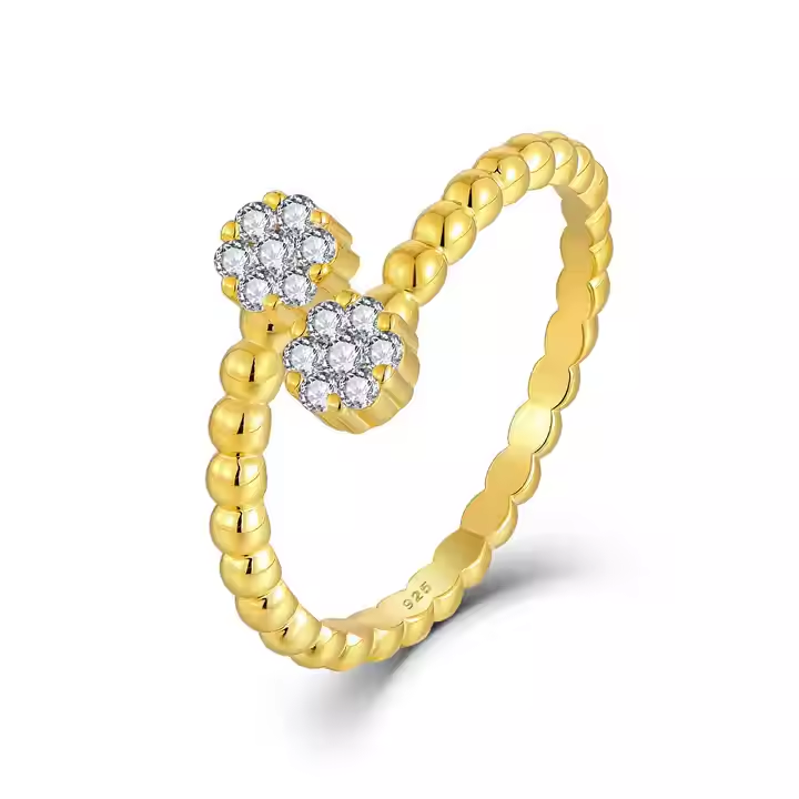 ENDLESS обычай OEM ювелирные украшения роскошь женщины 18k золотым покрытием 925 серебряный кубический циркон обручальное кольцо подарок
