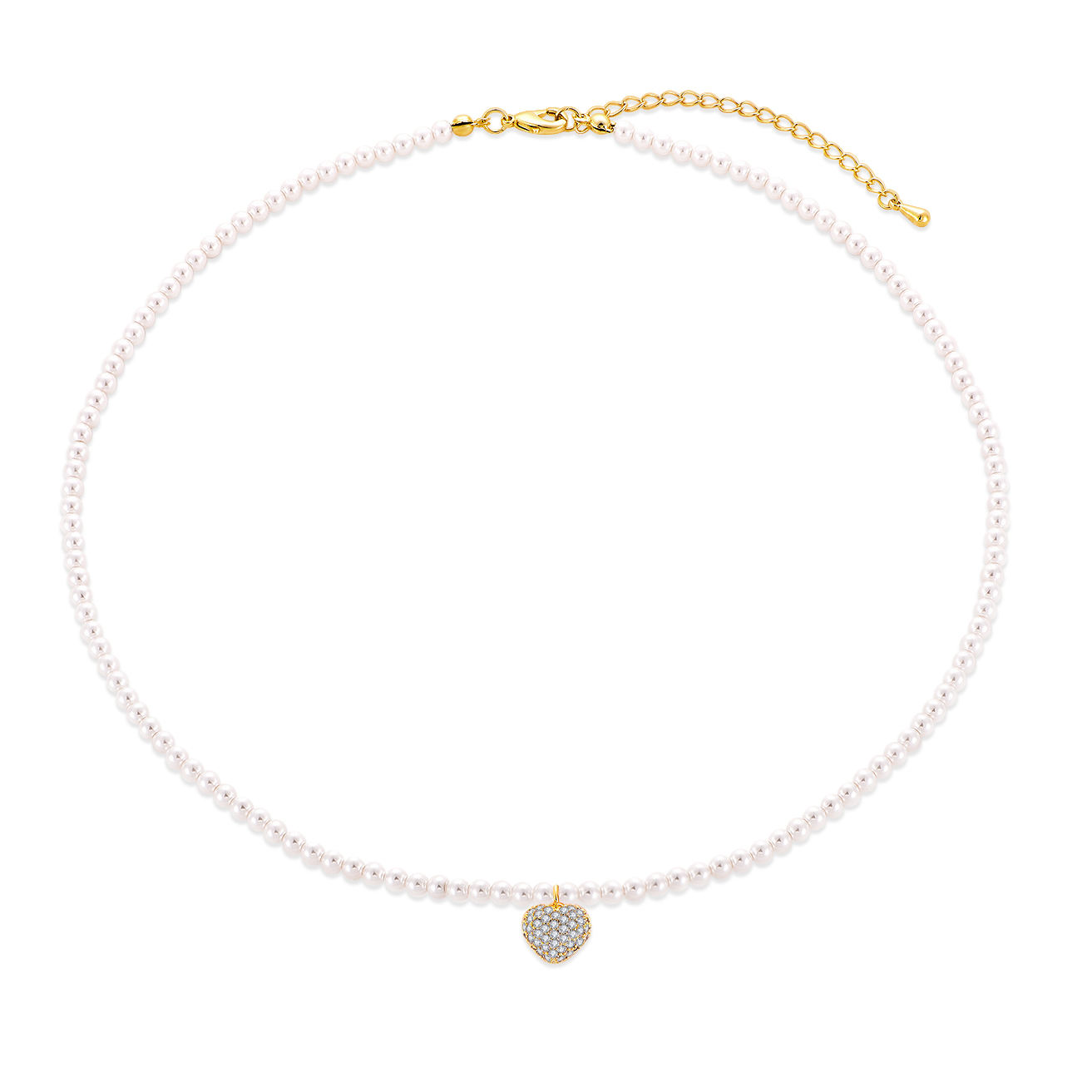 ENDLESS Сдела на заказ OEM Украшения 18-каратное золотых плит 925 стерлингового серебра кубический циркония драгоценных камней пресноводной жемчужины женского сердца ожерелья