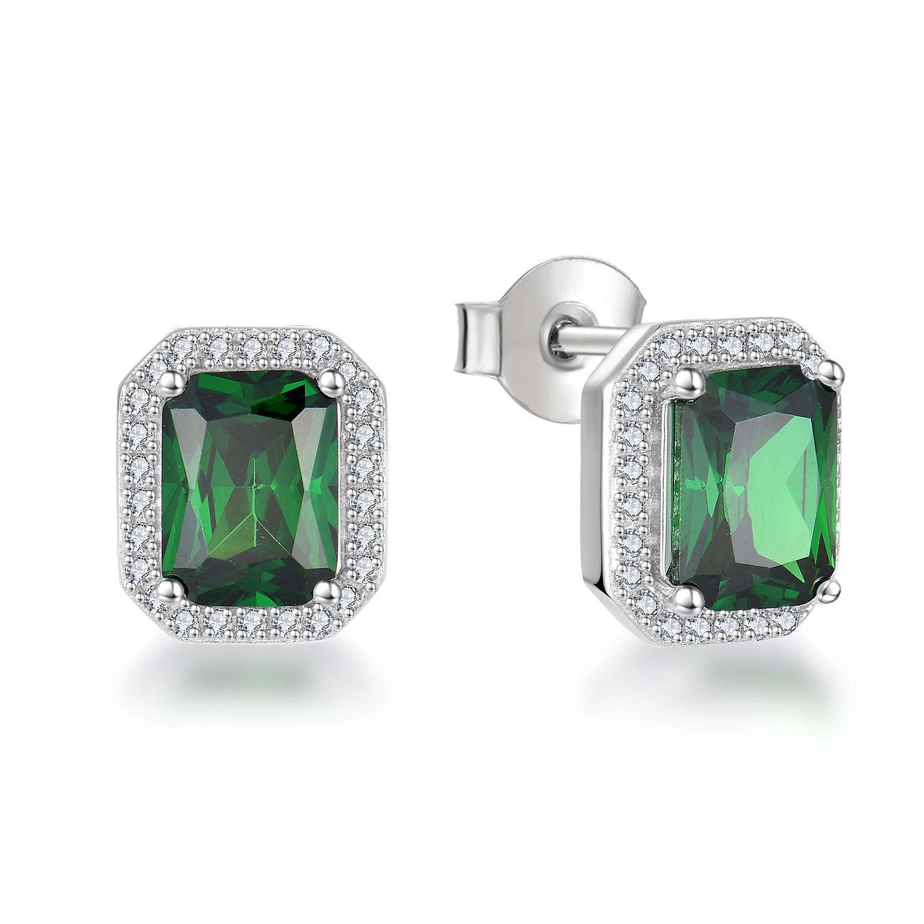 Серьги из серебра 925 фунтов серебра женские зеленые Zircon ювелирные изделия на заказ для женских ювелирных изделий