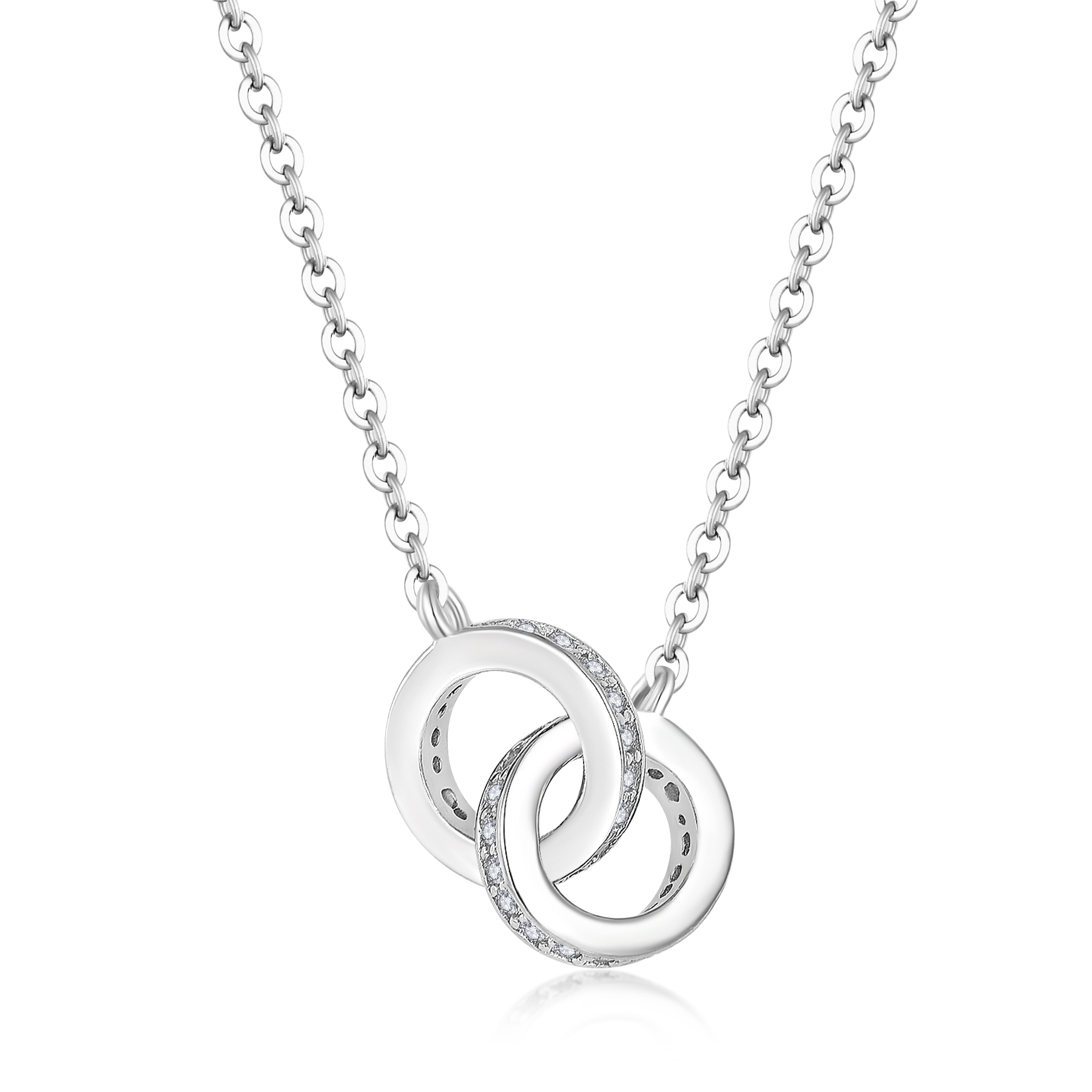 Пользовательские OEM ювелирные украшения изящные 925 серебряный кубический циркон круглый круг кулон ожерелья моды для женщин