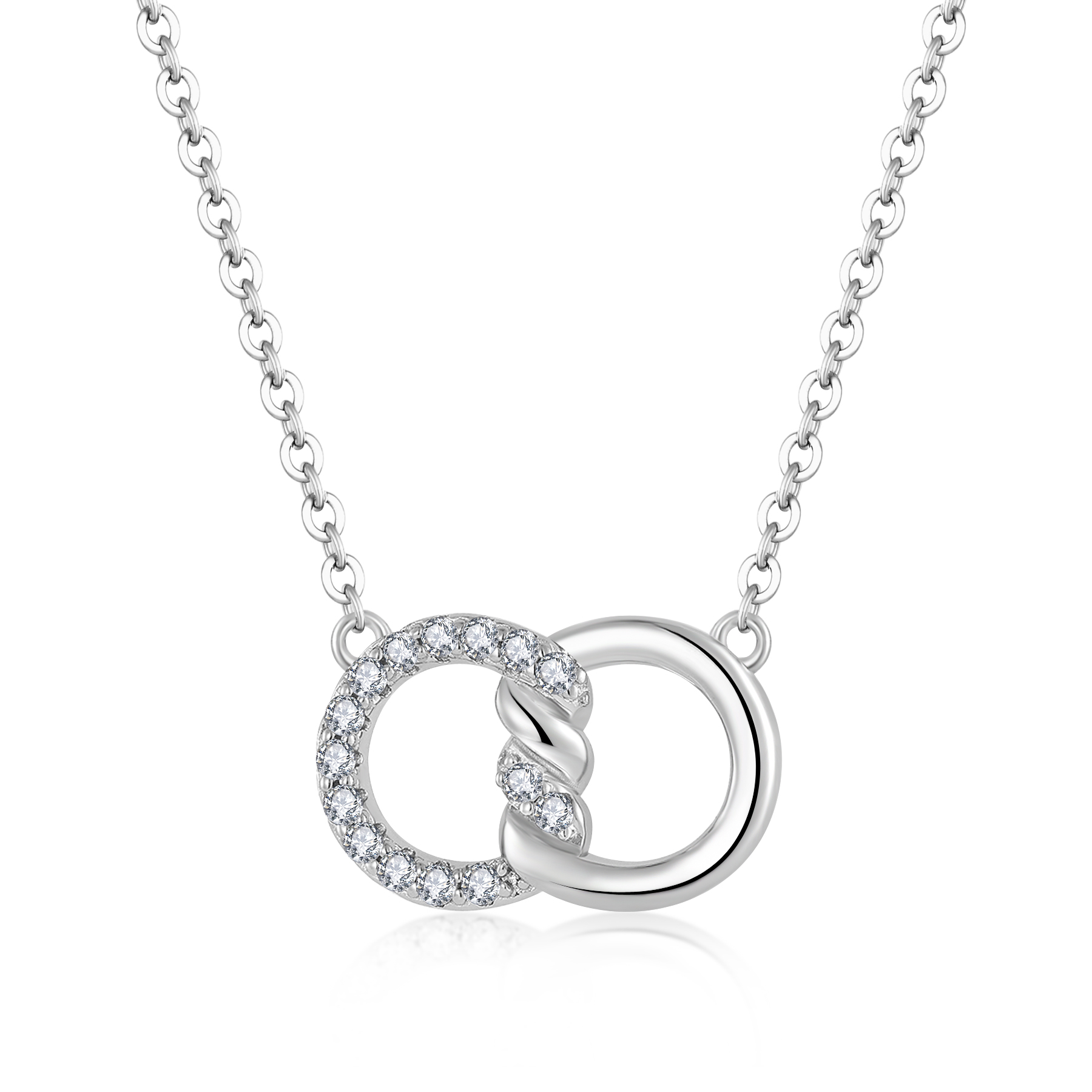 Пользовательские OEM ювелирные украшения изящные 925 серебряный кубический циркон круглый круг кулон ожерелья моды для женщин