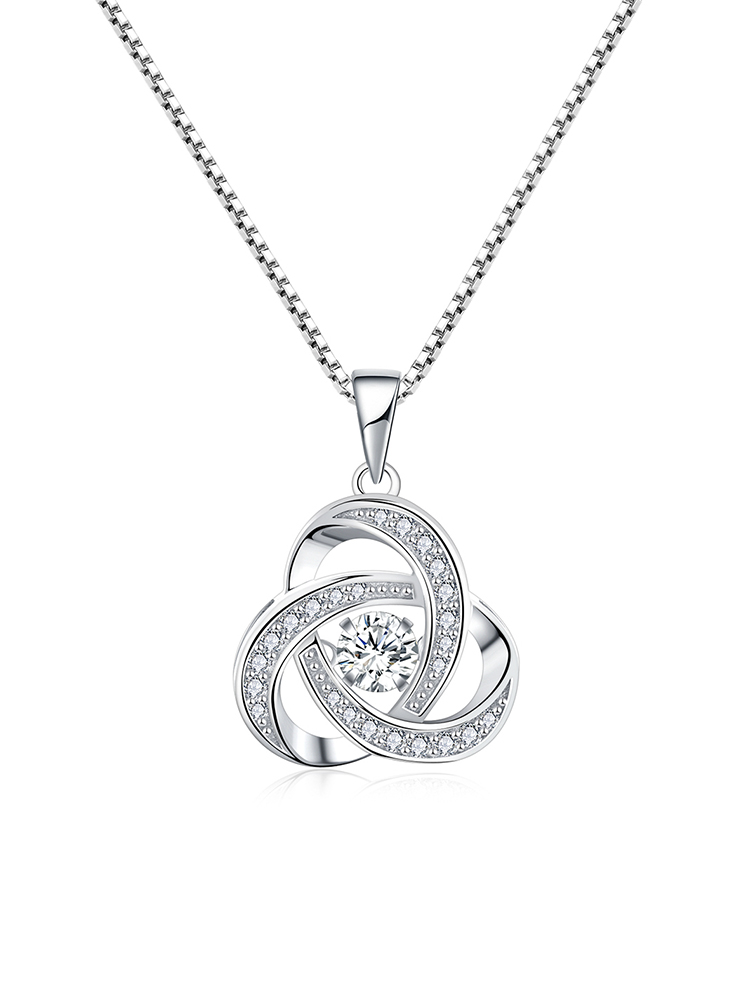 Колье «Узел любви» из стерлингового серебра с бриллиантовой инкрустацией, вечное колье «Узел бесконечной любви» для женщин