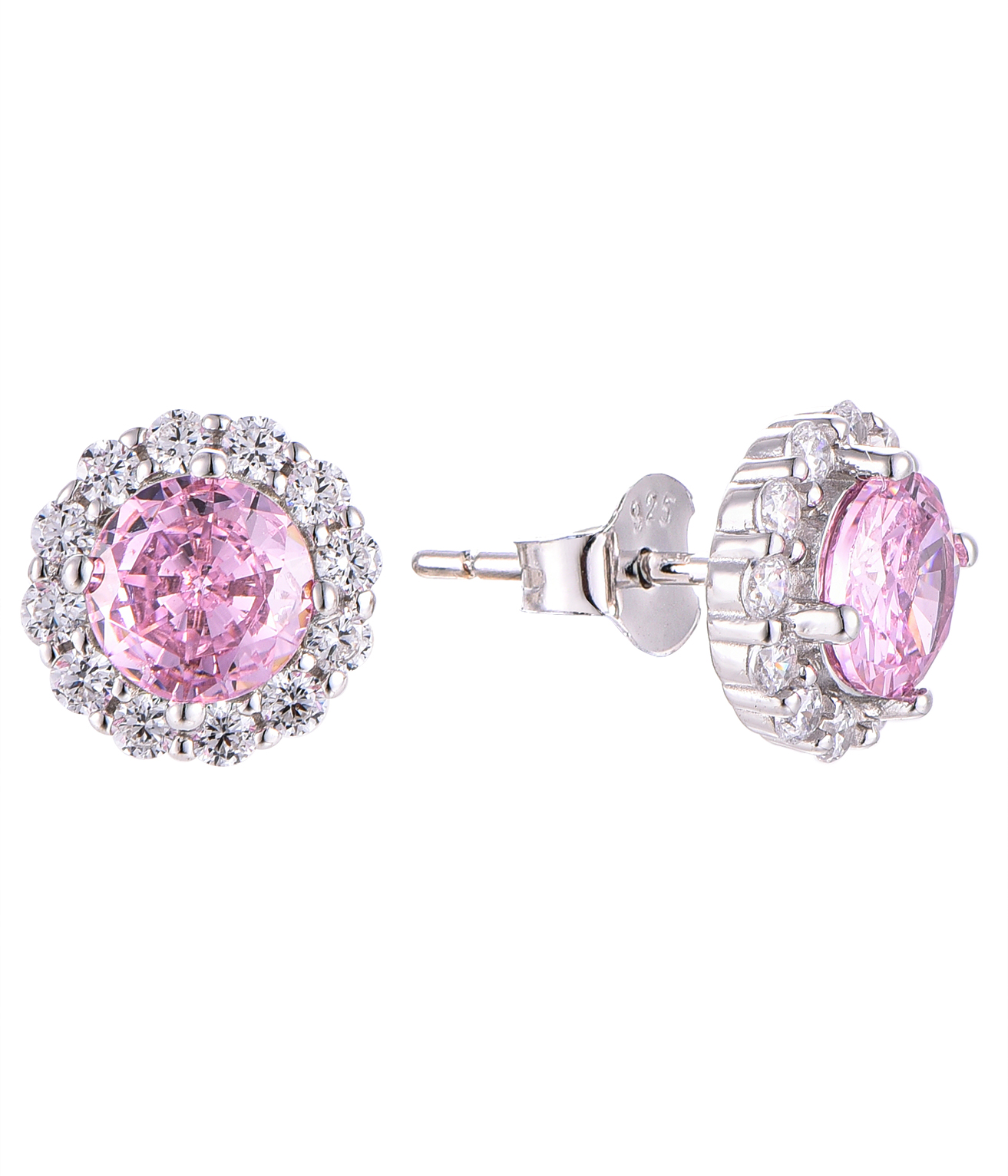 Обычай OEM ювелирные украшения роскошь 925 стерлинга серебра 18K золотым покрытием круглый кубический циркония полость серёжки для женщин