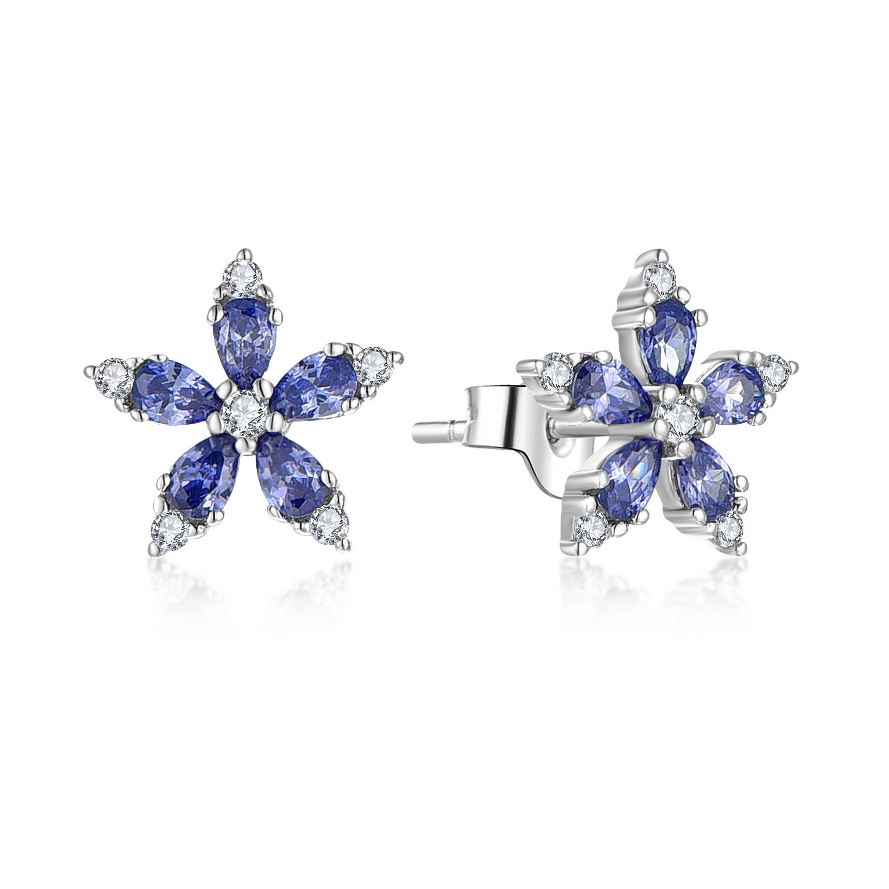 Пользовательские роскошные ювелирные украшения 925 фунтов серебра кубический циркония помолвки партия классические маленькие женские серьги жеребец