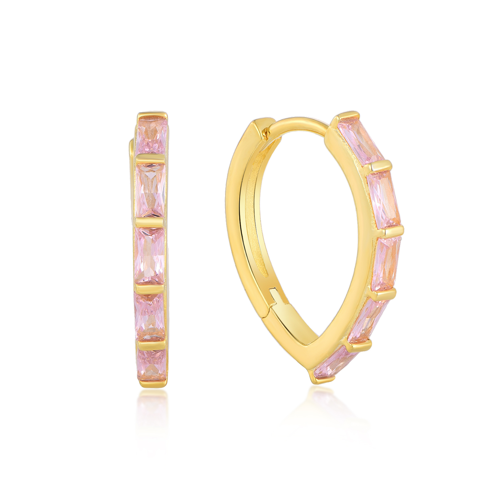 Обычай OEM Zircon ювелирные украшения роскошь 925 стерлинга серебра 18K золотым покрытием обруч падение & Huggie серьга для женщин