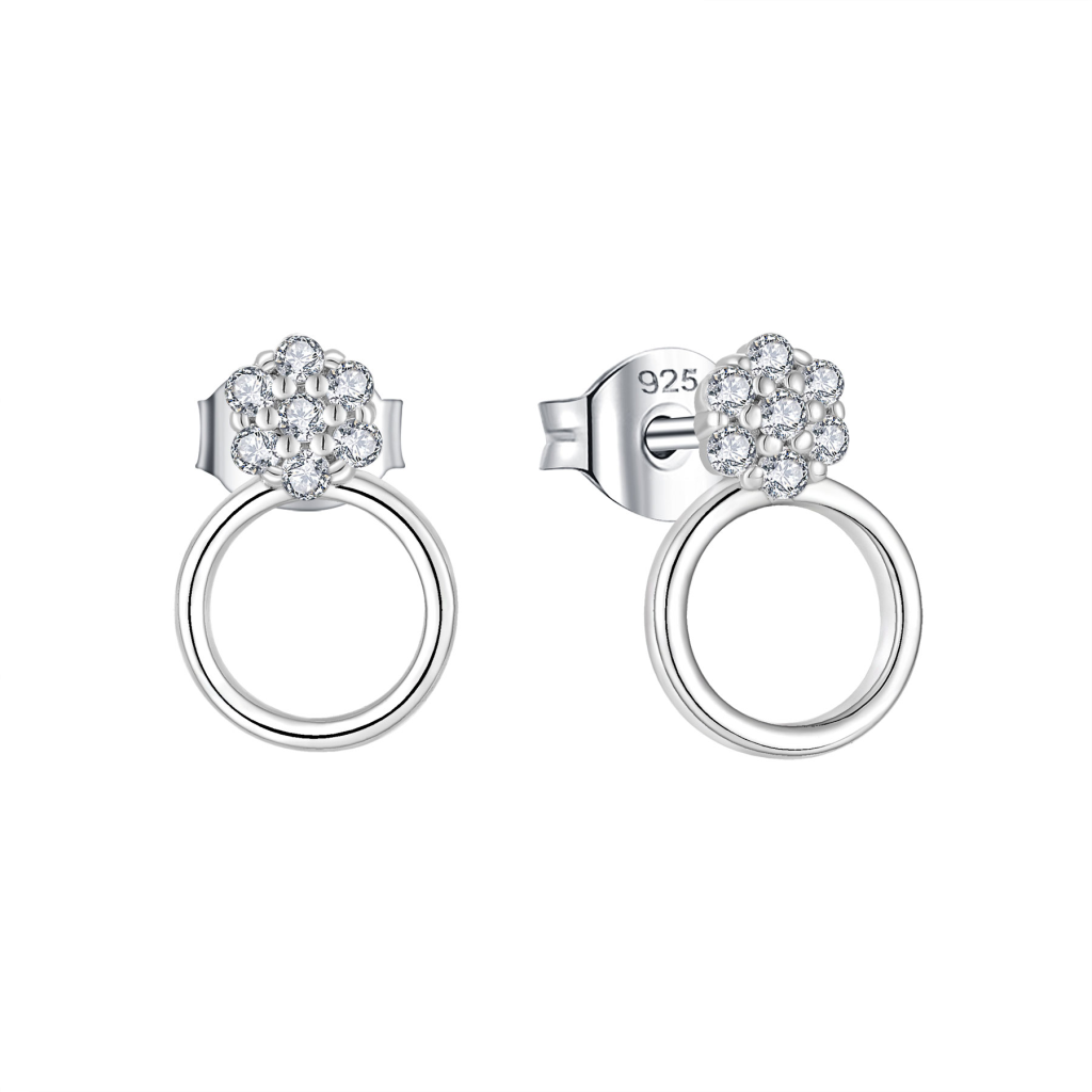Свежесшитые на заказ украшения, сделанные на круглых букетах, девушки с родием, 925 сережки из чистого серебра и циркония