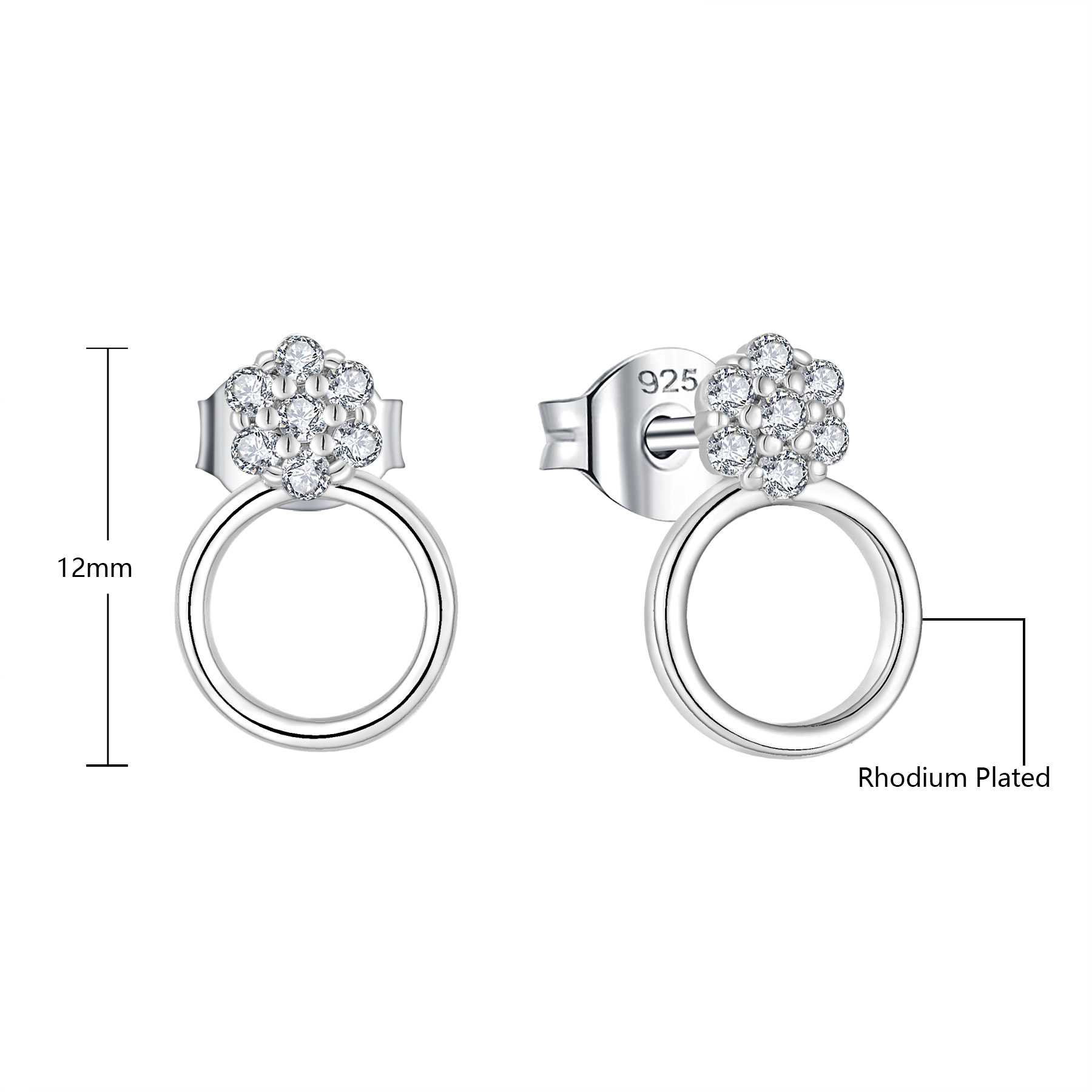 Свежесшитые на заказ украшения, сделанные на круглых букетах, девушки с родием, 925 сережки из чистого серебра и циркония