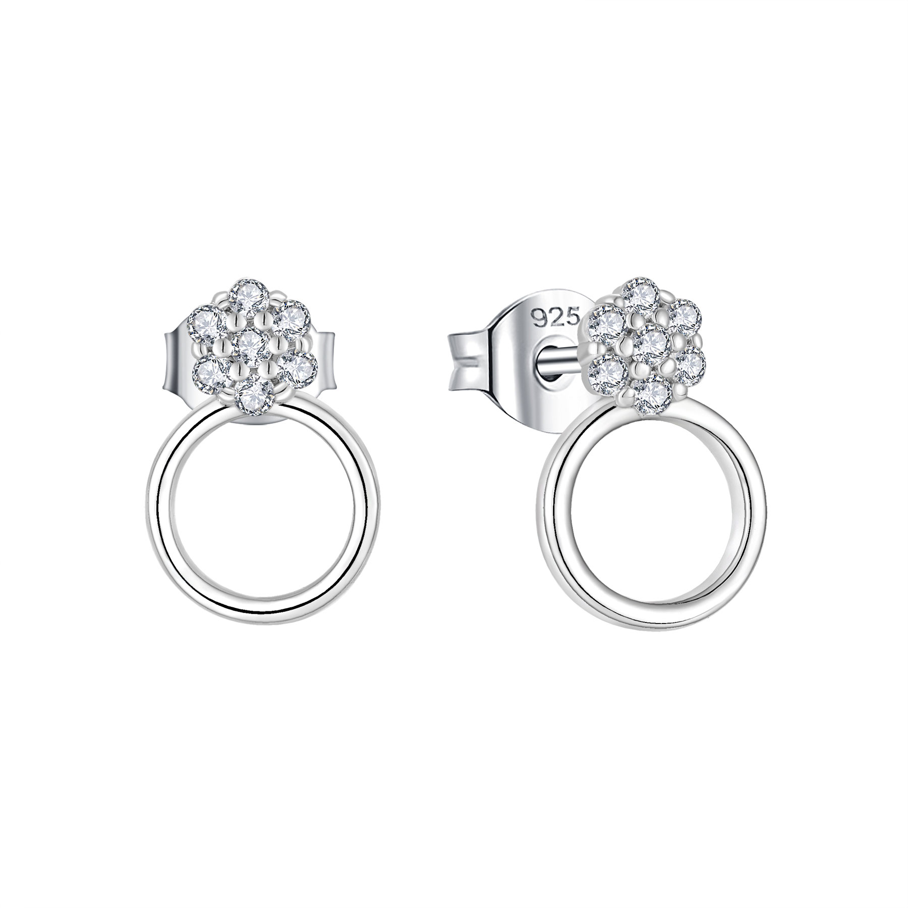 Свежесшитые на заказ украшения, сделанные на круглых букетах, девушки с родием, 925 сережки из чистого серебра и циркония