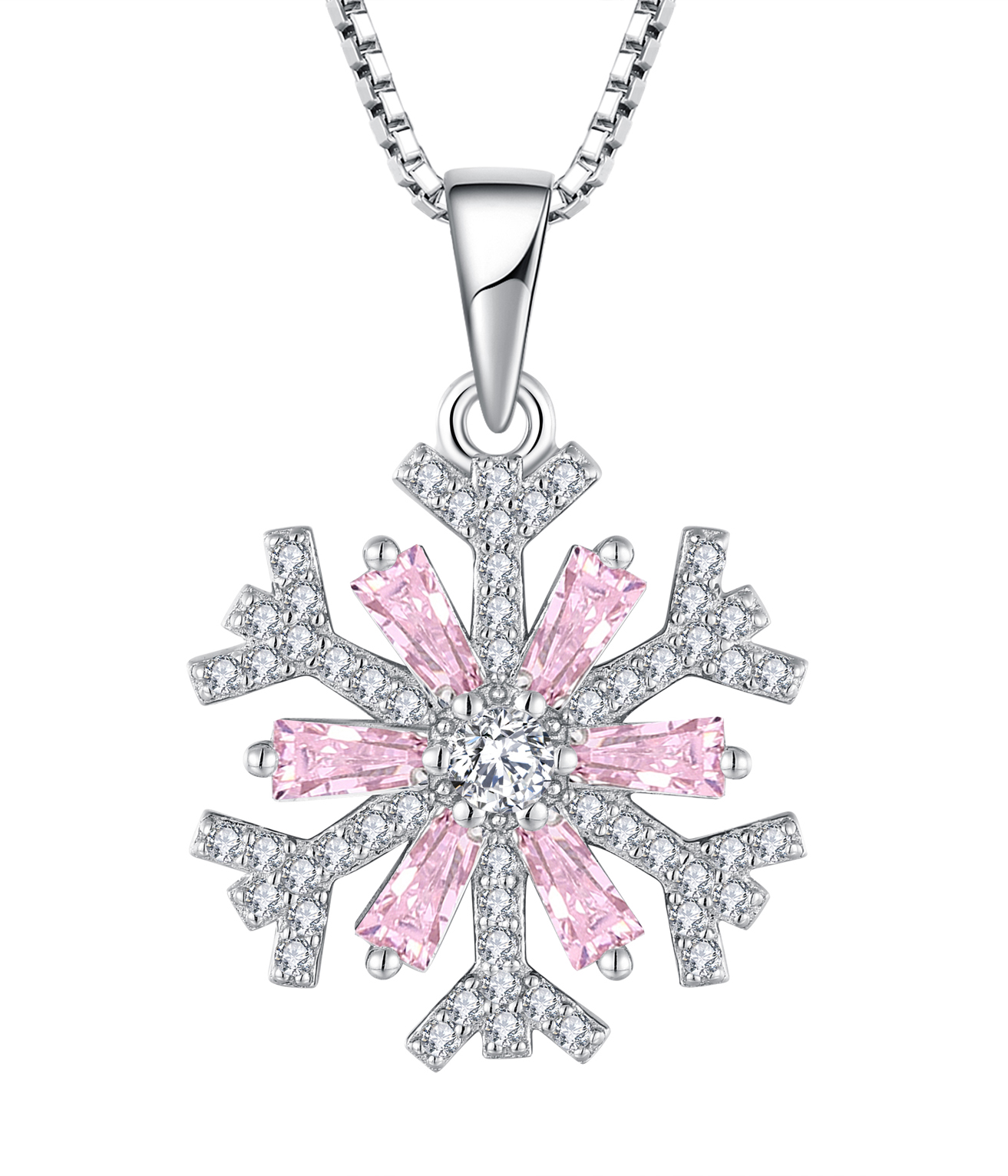 Подвеска в виде снежинки из серебра 925 пробы | Зимние украшения в стиле «ледяной кристалл» для женщин