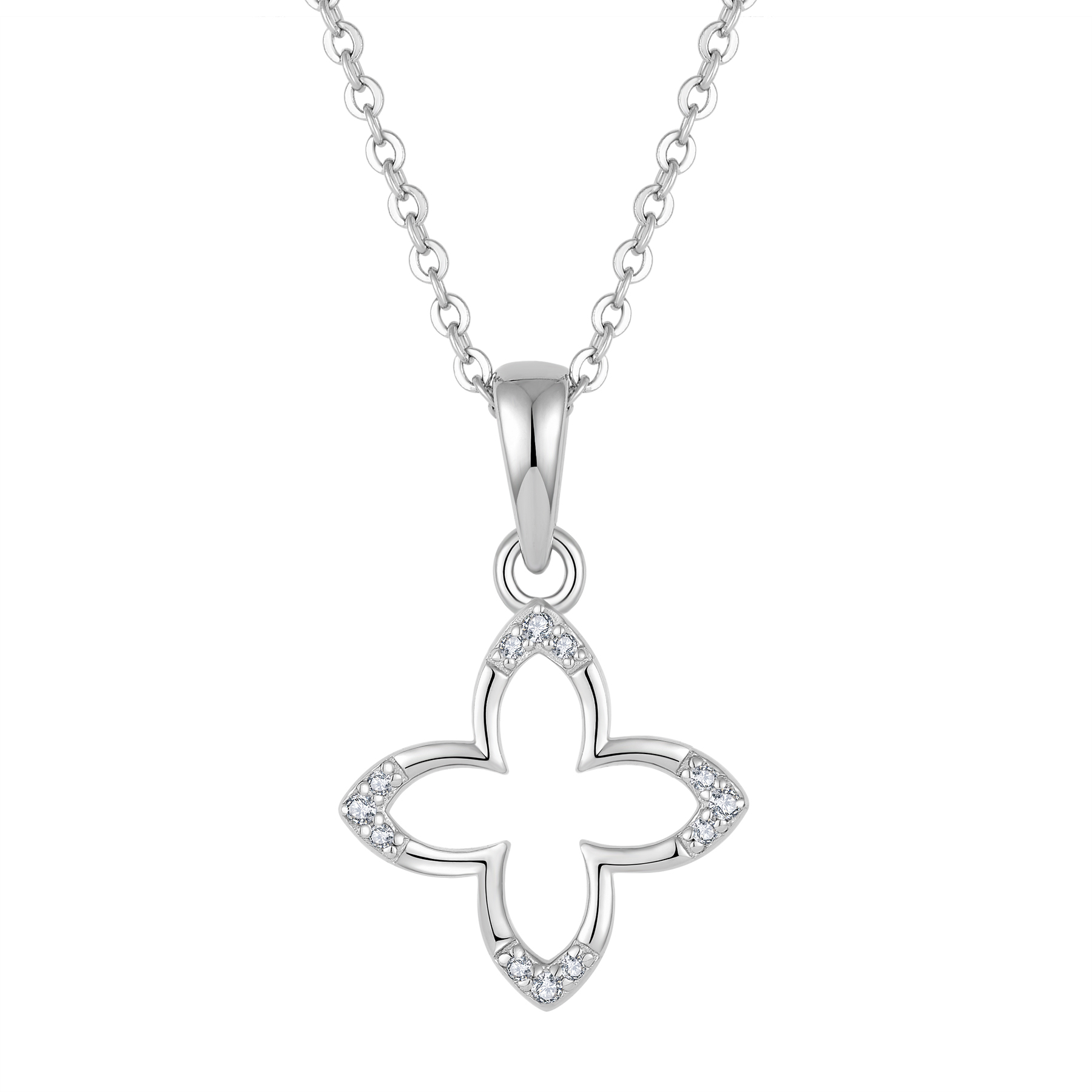 Четыре листа деликатный клевер подвеска оптом ручной работы 925 стерлинга серебра кубический циркония подвеска ювелирные изделия