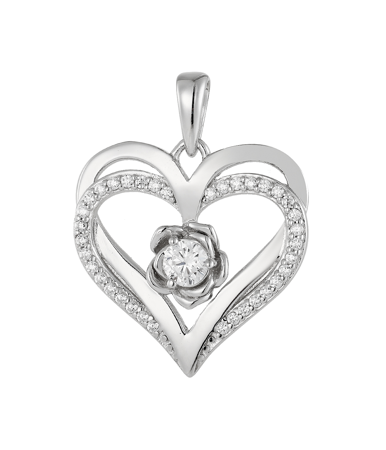 Изысканные украшения 925 серебряный кубический Zircon кулон ювелирные украшения сердца ожерелья для женщин