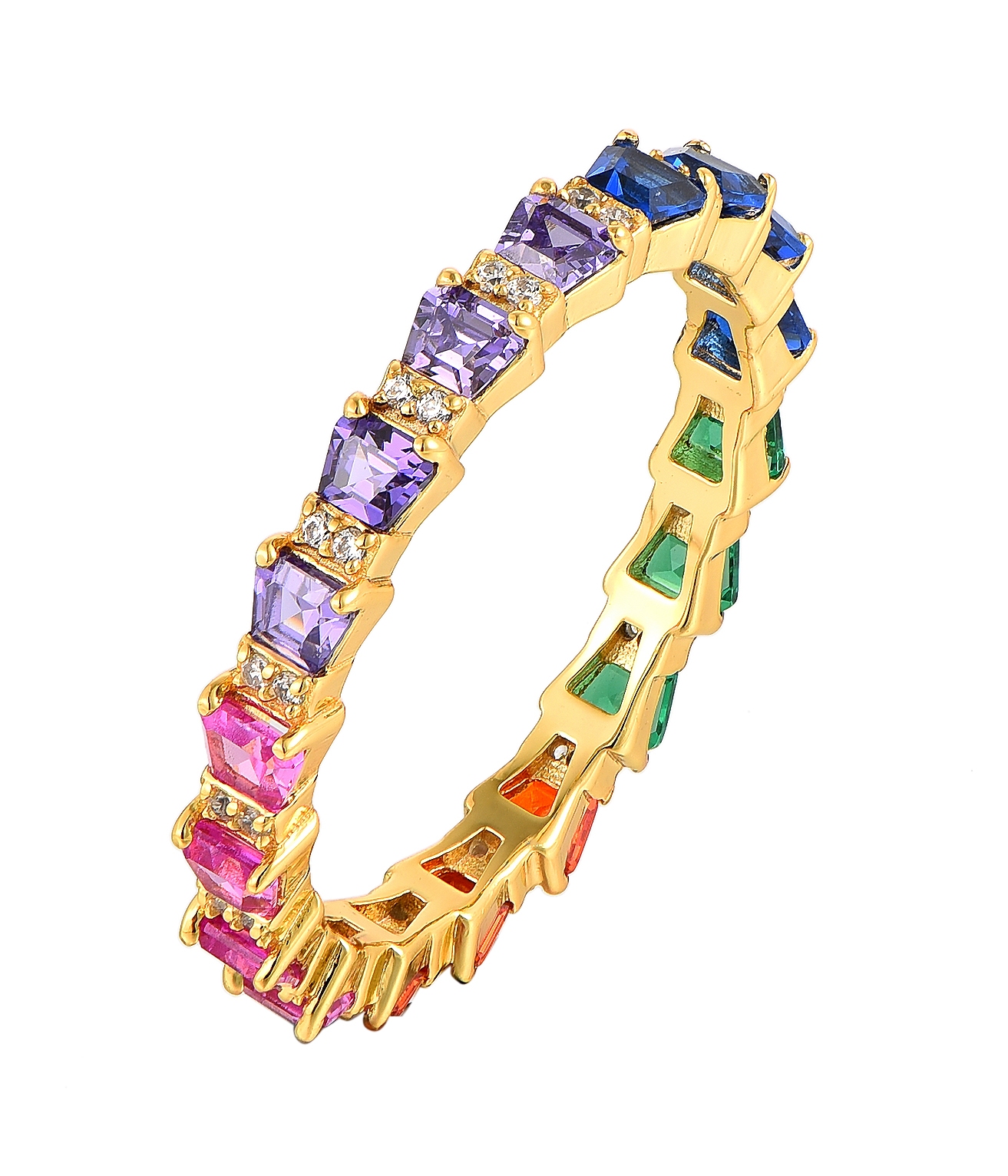 Кольца «Вечность» с градиентом по всему кругу – изящные кольца из серебра 925 пробы с мягким цветовым градиентом, удобные для ежедневной носки, прямые поставки с фабрики, возможен индивидуальный заказ (OEM)