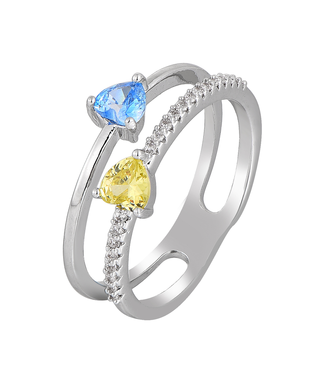 Серебряные обручальные кольца для женщин модно двойной круг двойной Zircon Hollow дизайн может быть адаптирован для Moissanite ювелирные изделия
