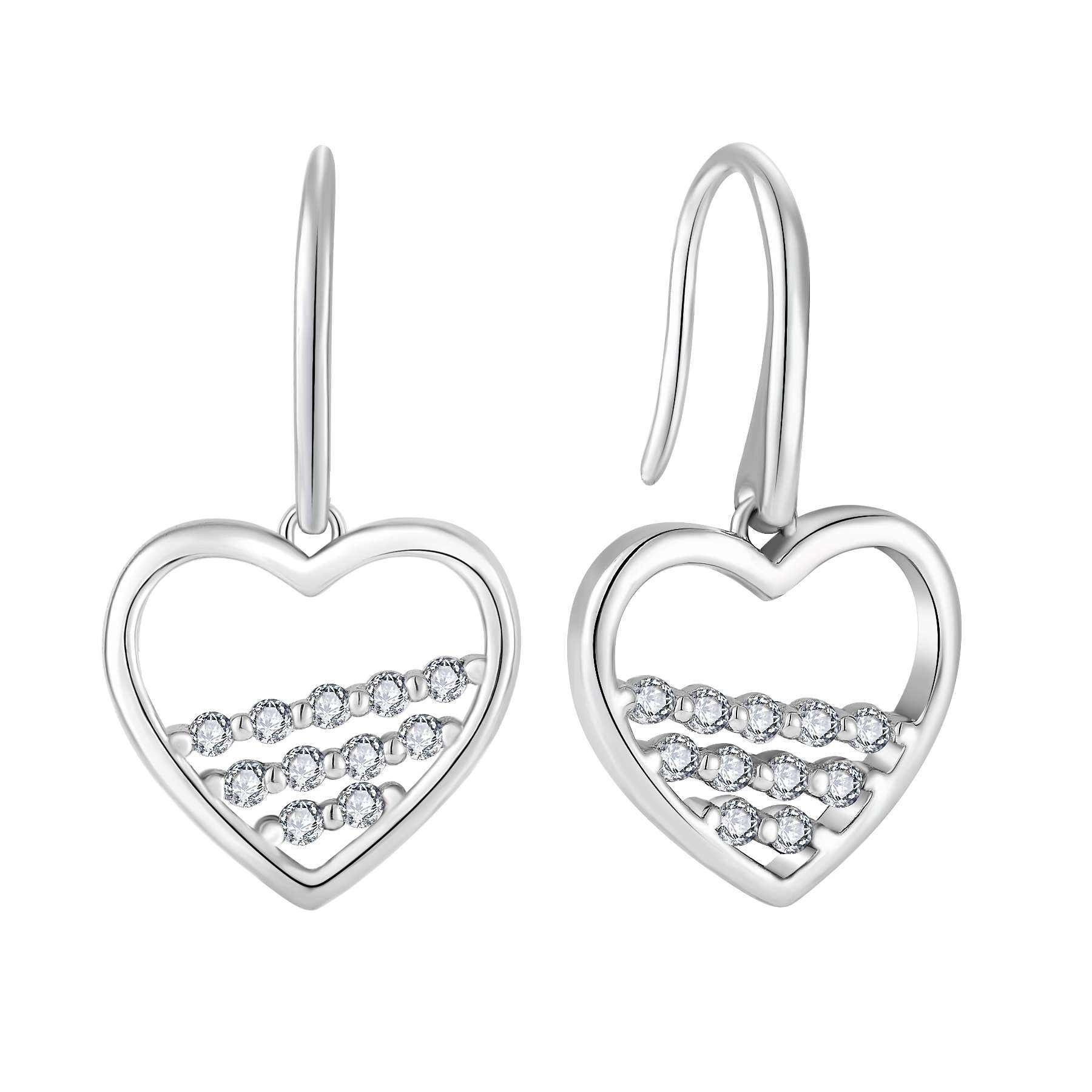 ENDLESS Ювелирные изделия ручной работы 925 серебристый стерлинг с родиевым покрытием сердце кольцо виселица для женщин для свадеб Zircon