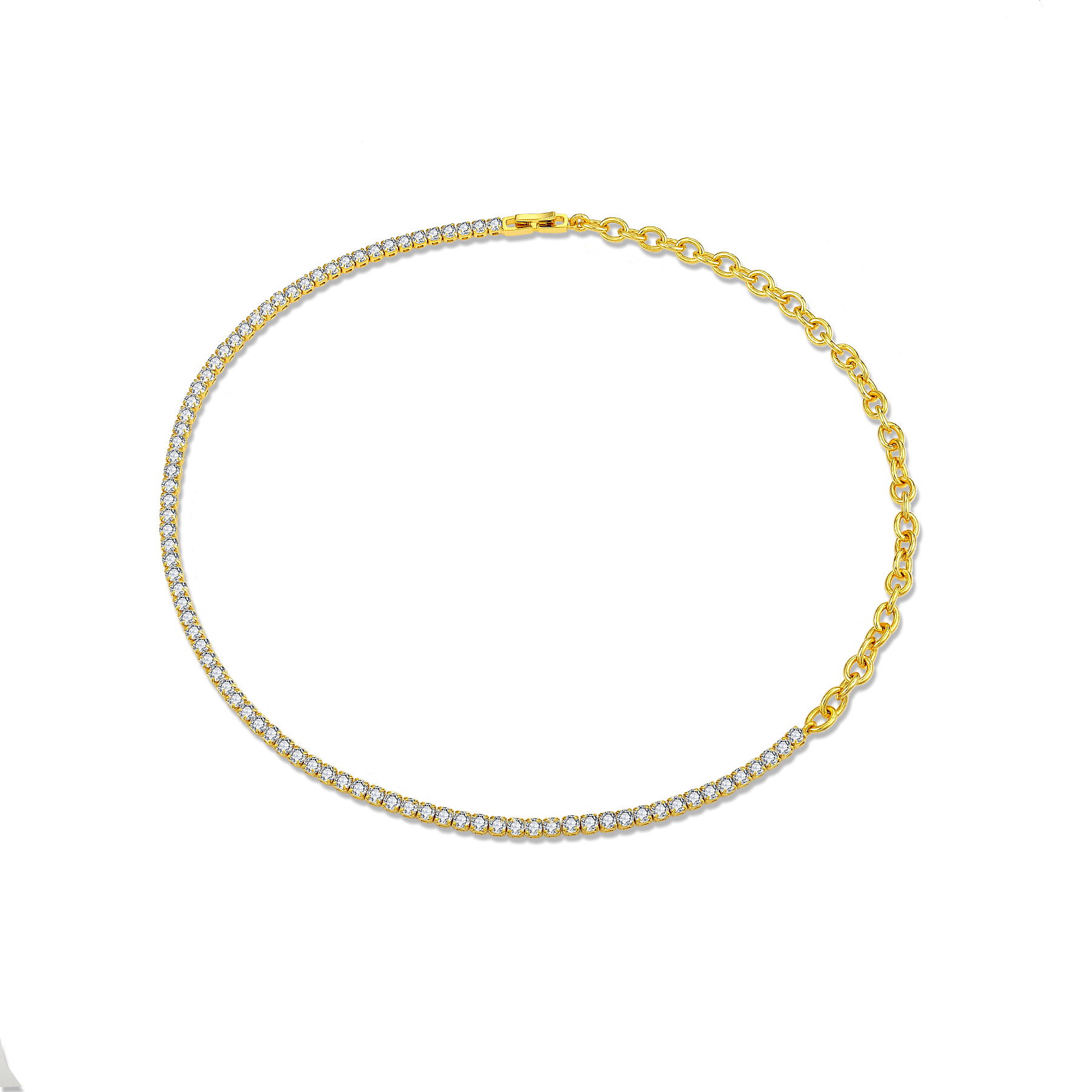 Ожерелье с циркониями и желтым покрытием K для повседневного использования