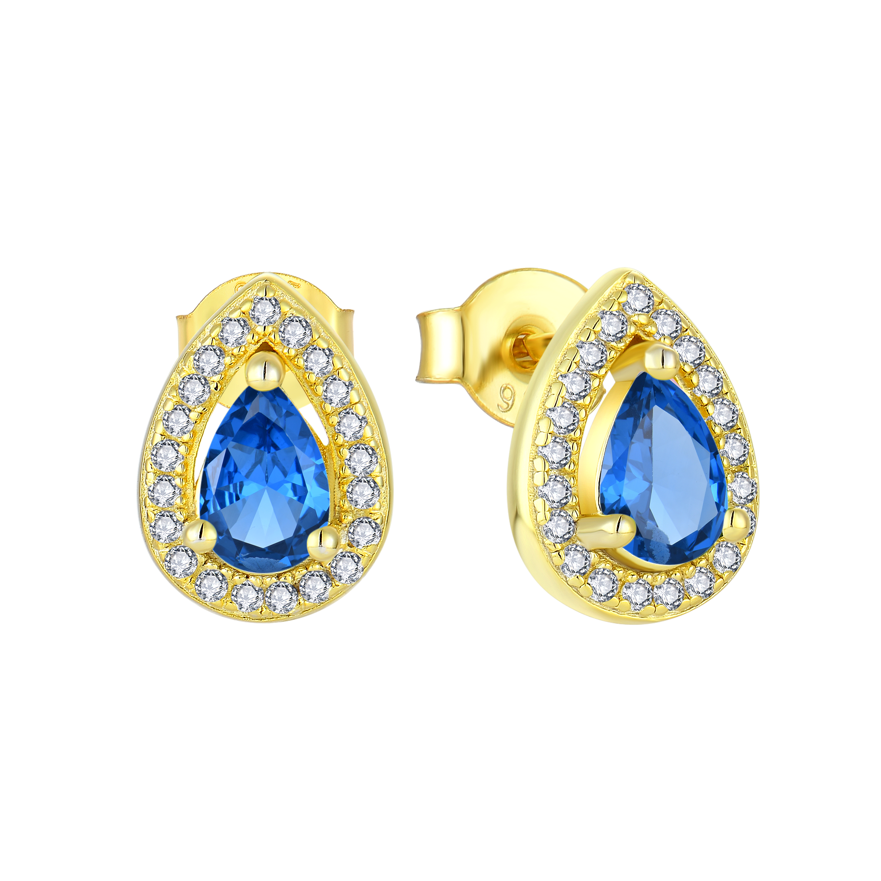 Серьги грушевидной формы с различными циркониями для повседневной носки