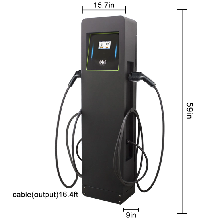 Коммерческая станция Ocpp с двойным пистолетом (220 В, 14 кВт, 7 кВт*2, 64 А), OEM, ODM, сертификат CE CE, зарядная станция для электромобилей