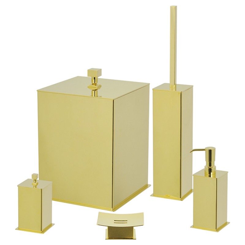 Комплект аксессуаров для ванной квадратный из нержавеющей стали (белый, золотой, хромированный, матовый черный) | Люксовый набор для санузла