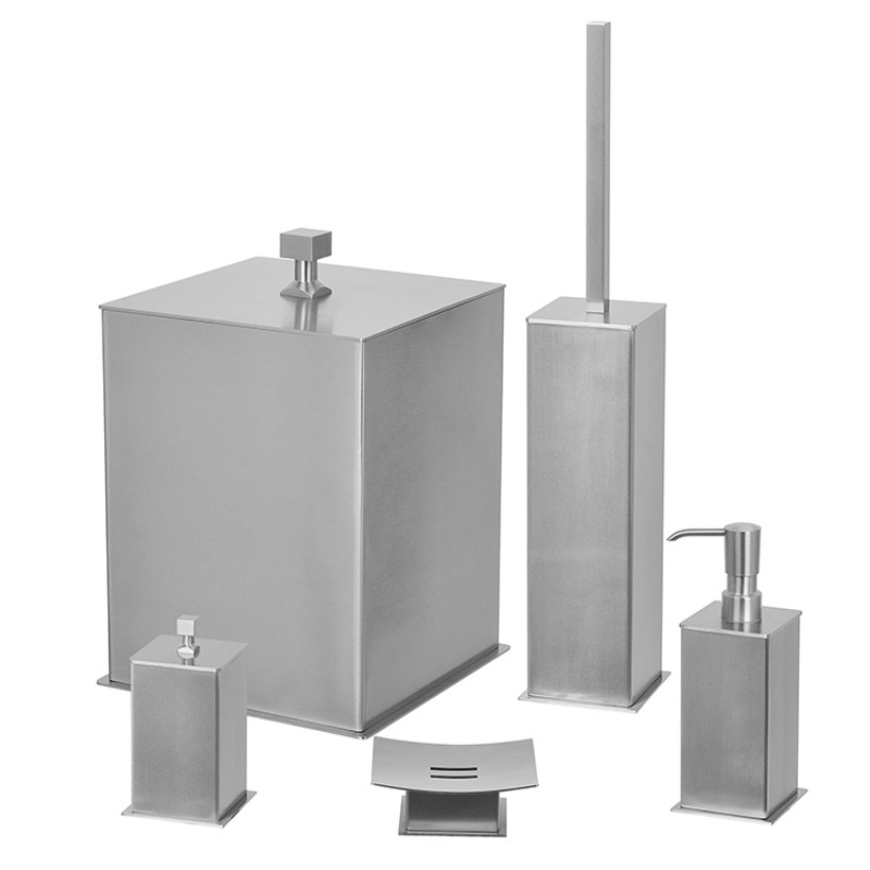 Комплект аксессуаров для ванной квадратный из нержавеющей стали (белый, золотой, хромированный, матовый черный) | Люксовый набор для санузла