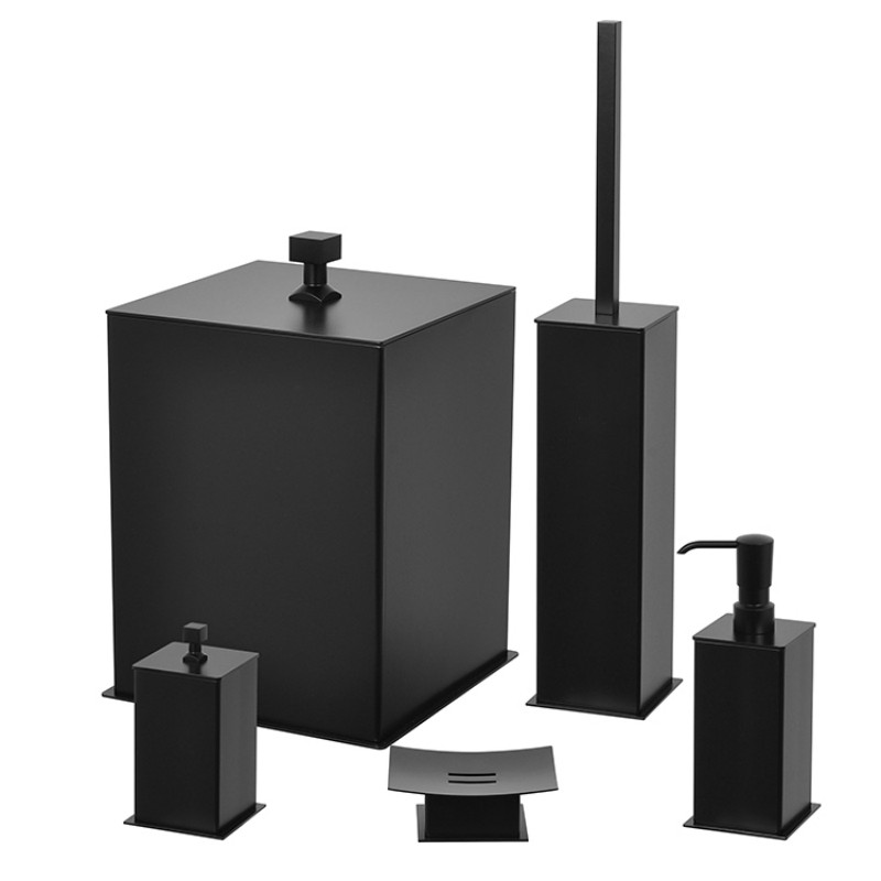 Комплект аксессуаров для ванной квадратный из нержавеющей стали (белый, золотой, хромированный, матовый черный) | Люксовый набор для санузла
