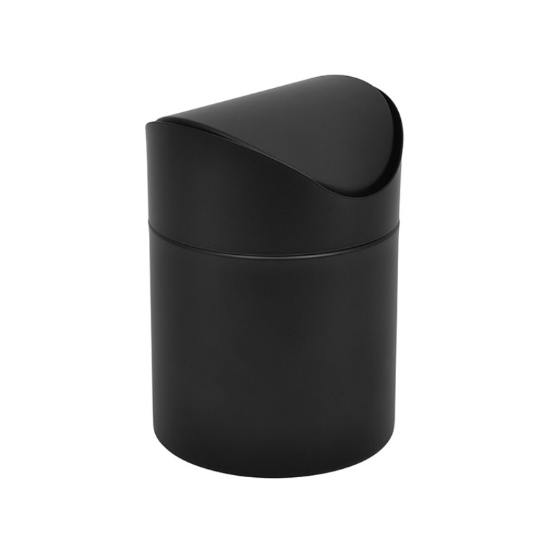 Мини-ведро для мусора с крышкой, черное, 1,5 л – компактное мусорное ведро для стола, офиса и дома