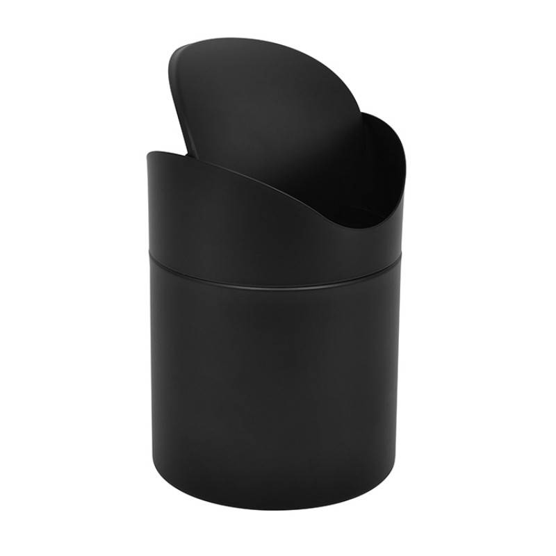 Мини-ведро для мусора с крышкой, черное, 1,5 л – компактное мусорное ведро для стола, офиса и дома
