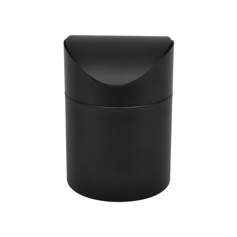 Мини-ведро для мусора с крышкой, черное, 1,5 л – компактное мусорное ведро для стола, офиса и дома