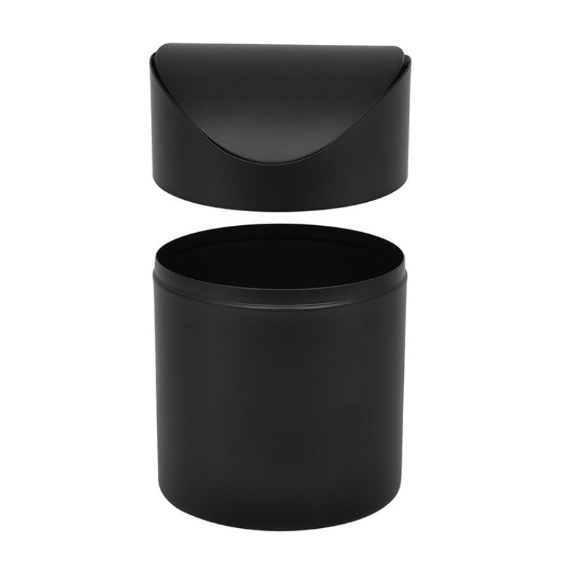 Мини-ведро для мусора с крышкой, черное, 1,5 л – компактное мусорное ведро для стола, офиса и дома