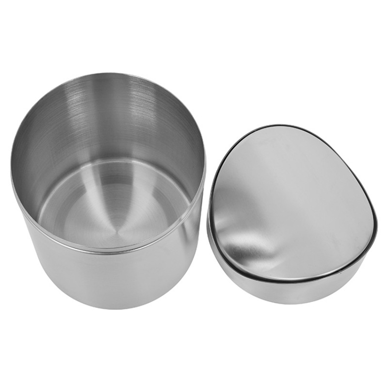 Настольное мусорное ведро из нержавеющей стали, серебристое, 1,5 л – с крышкой, для офиса и дома