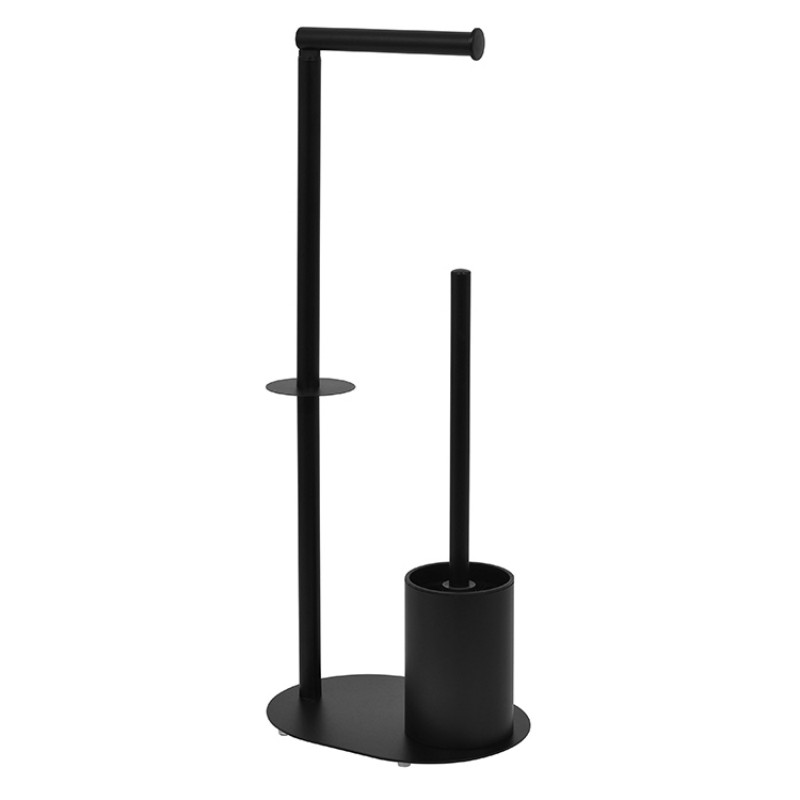 Железная эллиптическая туалетная щетка с тонким основанием и встроенным держателем для бумаги