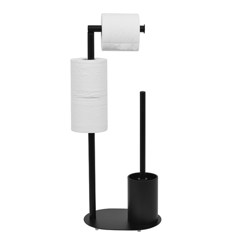 Железная эллиптическая туалетная щетка с тонким основанием и встроенным держателем для бумаги