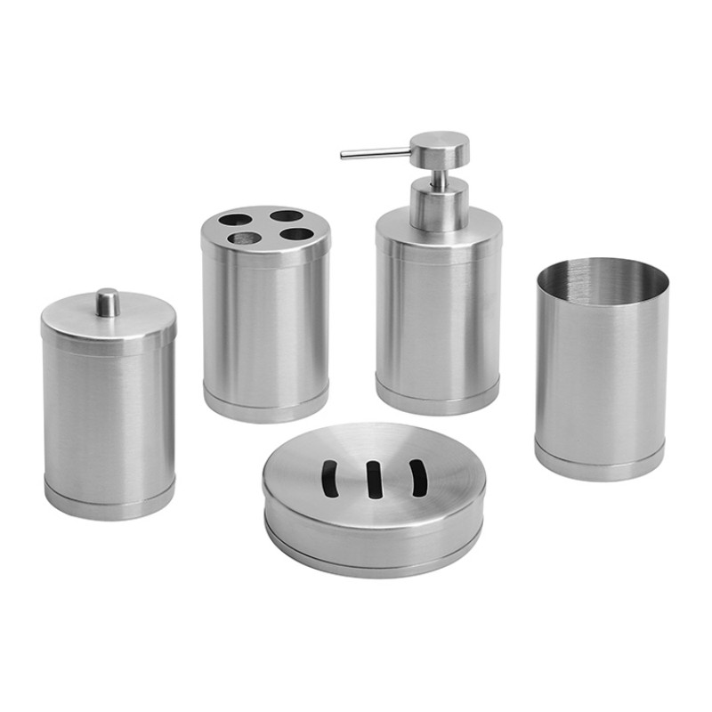 Комплект аксессуаров для ванной из нержавеющей стали, 5 предметов – несколько вариантов дизайна