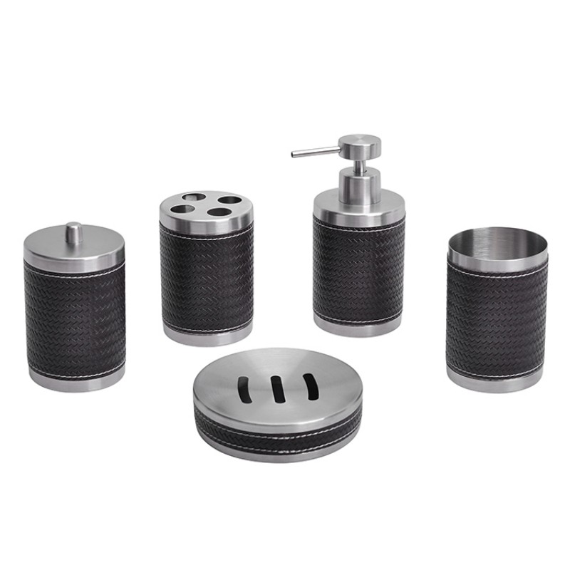 Комплект аксессуаров для ванной из нержавеющей стали, 5 предметов – несколько вариантов дизайна