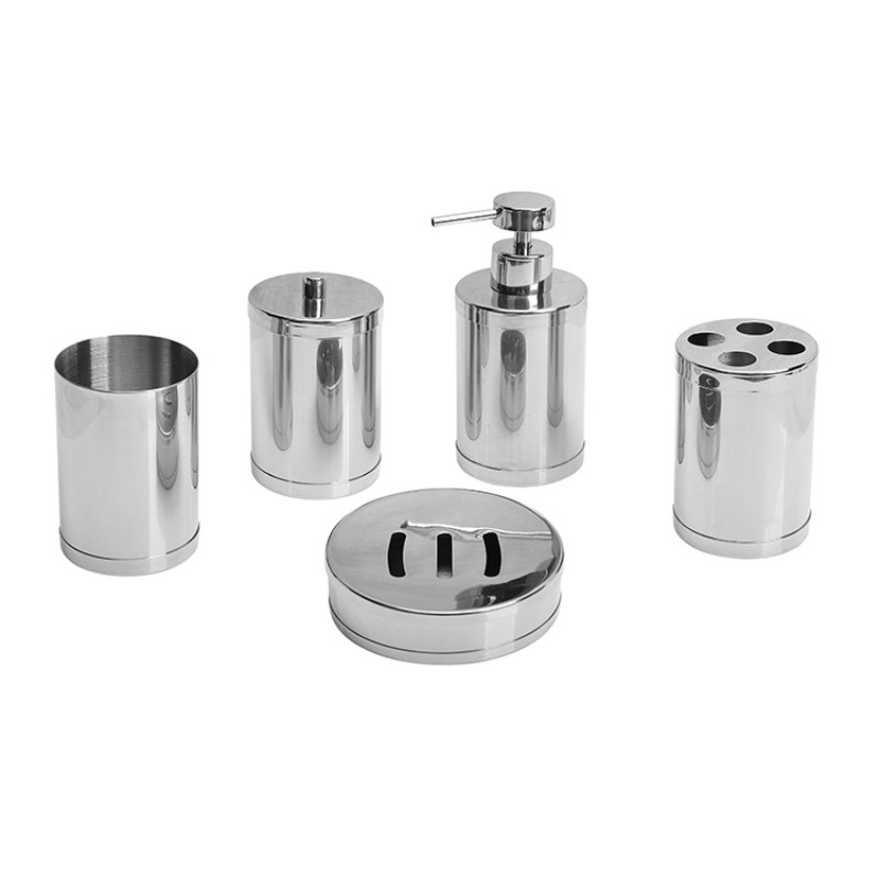 Комплект аксессуаров для ванной из нержавеющей стали, 5 предметов – несколько вариантов дизайна