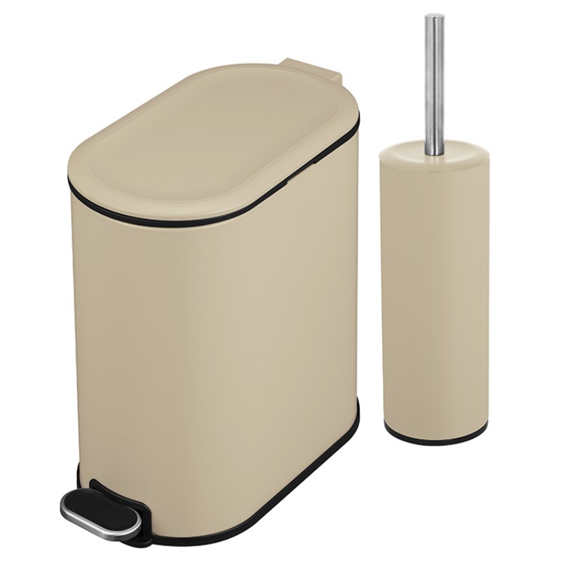 Комплект для ванной, мусорный бак, туалетная щетка, педальный, тихое закрытие, герметичный, разные цвета, для дома