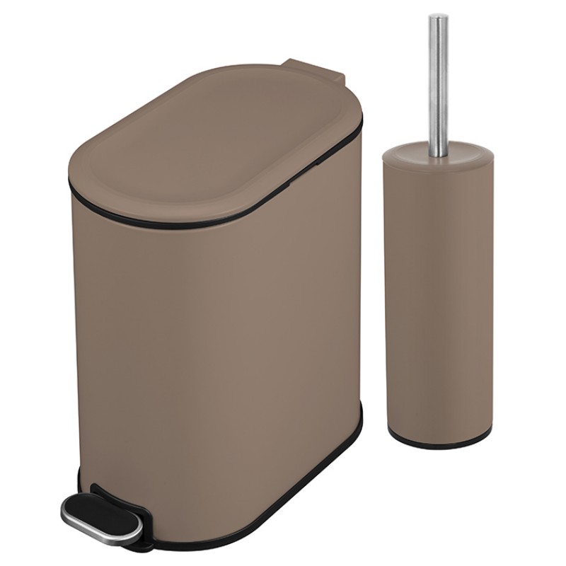 Комплект для ванной, мусорный бак, туалетная щетка, педальный, тихое закрытие, герметичный, разные цвета, для дома