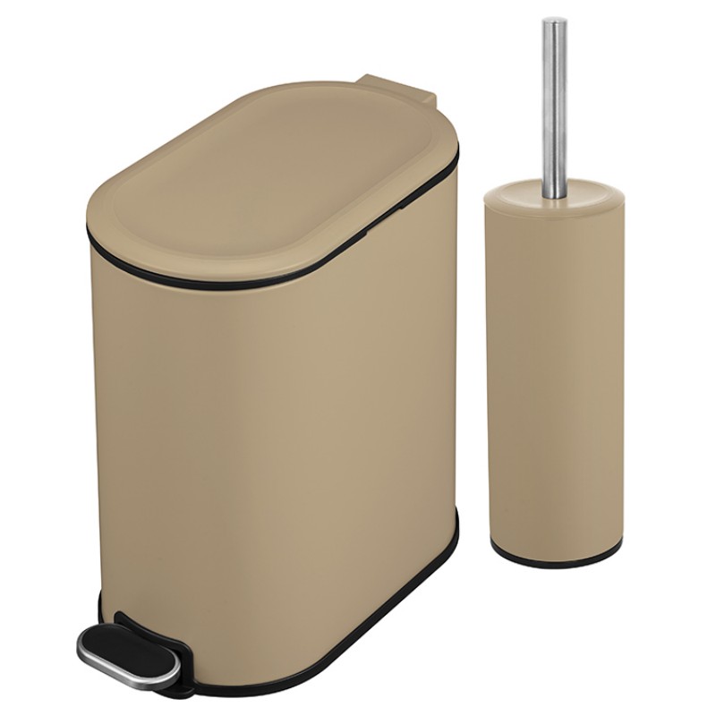 Комплект для ванной, мусорный бак, туалетная щетка, педальный, тихое закрытие, герметичный, разные цвета, для дома