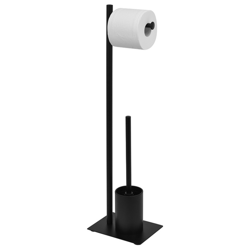 Металлическая подставка для туалетной бумаги и щетки, антикоррозийная, минималистичный дизайн