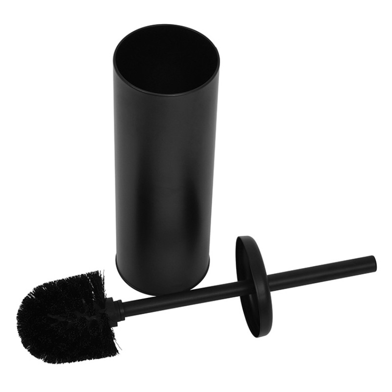 Металлическая туалетная щетка с закрытым держателем, матовый черный