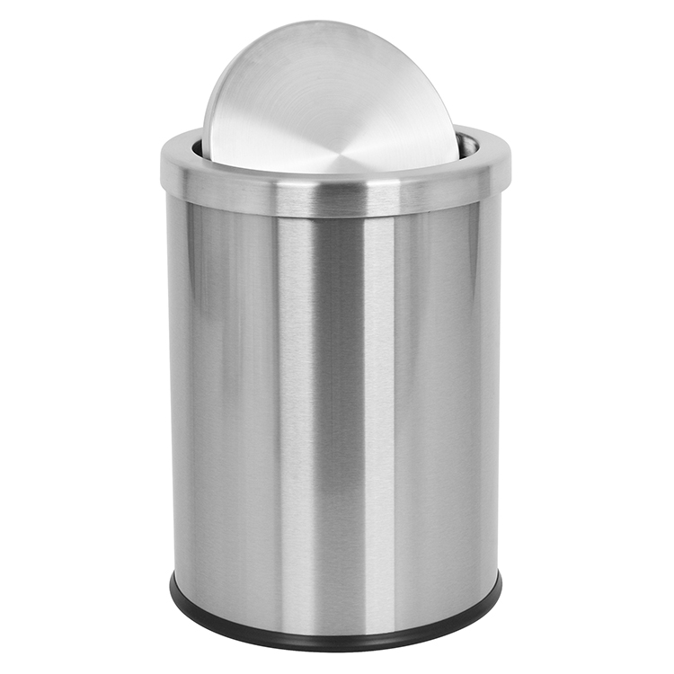 Мусорное ведро металлическое с крышкой, нержавеющая сталь, антикоррозийное, для офиса, гостиной, с антискользящим дном