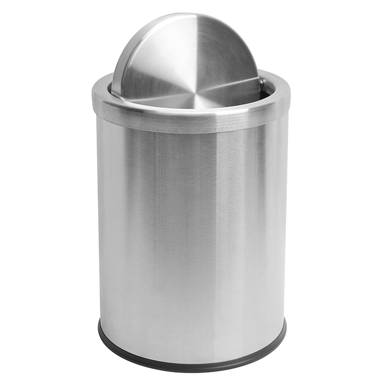 Мусорное ведро металлическое с крышкой, нержавеющая сталь, антикоррозийное, для офиса, гостиной, с антискользящим дном